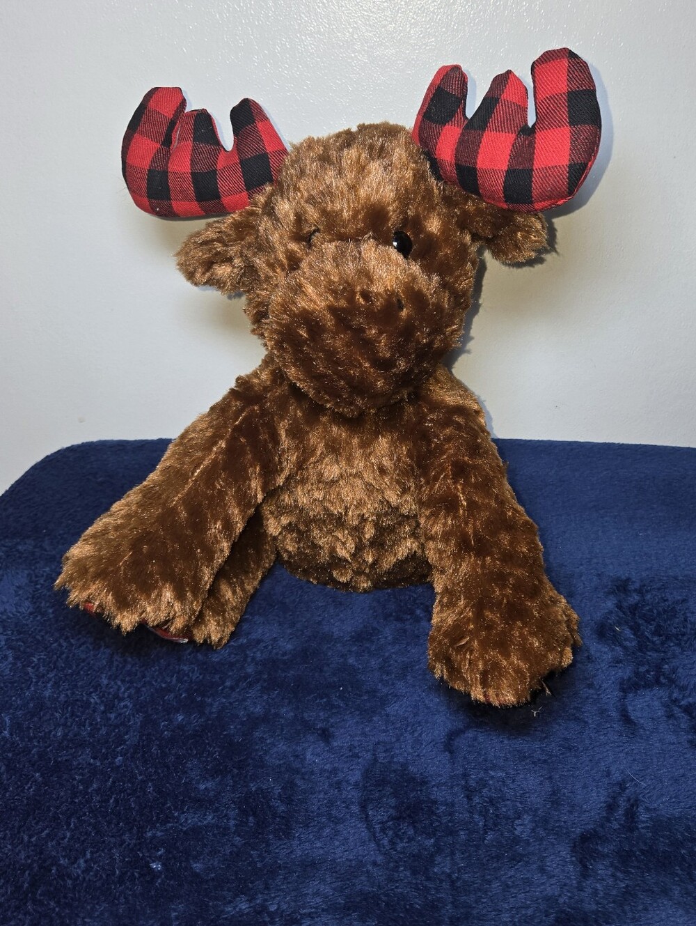 Build A Bear Winter Wishes Moose Red Black Buffalo Plaid Plush Cabin  Christmas